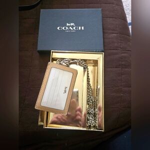 Coach Tan Lanyard NEW with chain